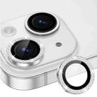 For iPhone 13 / 13 mini ENKAY AR Anti-reflection Individual Diamond Ring Camera Lens Glass Full Film(Silver) - 1