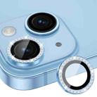 For iPhone 13 / 13 mini ENKAY AR Anti-reflection Individual Diamond Ring Camera Lens Glass Full Film(Sierra Blue) - 1