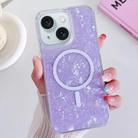 For iPhone 15 Plus Shell Texture MagSafe TPU Phone Case(Purple) - 1