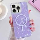 For iPhone 15 Pro Shell Texture MagSafe TPU Phone Case(Purple) - 1