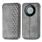 For Huawei Mate 60 Cubic Grid Pressed Magnetic Leather Phone Case(Grey) - 2