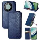 For Huawei Mate 60 Cubic Grid Pressed Magnetic Leather Phone Case(Blue) - 1