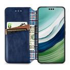 For Huawei Mate 60 Pro Cubic Grid Pressed Magnetic Leather Phone Case(Blue) - 3
