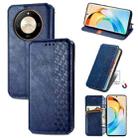 For Honor X50 Cubic Grid Pressed Magnetic Leather Phone Case(Blue) - 1