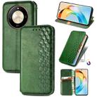 For Honor X50 Cubic Grid Pressed Magnetic Leather Phone Case(Green) - 1