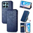 For Honor X6a Cubic Grid Pressed Magnetic Leather Phone Case(Blue) - 1