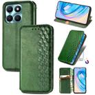 For Honor X6a Cubic Grid Pressed Magnetic Leather Phone Case(Green) - 1