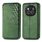 For Honor Magic6 Cubic Grid Pressed Magnetic Leather Phone Case(Green) - 1