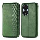 For Honor X7b 4G Cubic Grid Pressed Magnetic Leather Phone Case(Green) - 1