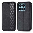 For Honor X8b 4G Cubic Grid Pressed Magnetic Leather Phone Case(Black) - 1