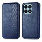 For Honor X8b 4G Cubic Grid Pressed Magnetic Leather Phone Case(Blue) - 1