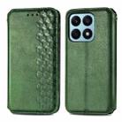 For Honor X8b 4G Cubic Grid Pressed Magnetic Leather Phone Case(Green) - 1