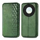 For Honor X9a Cubic Grid Pressed Magnetic Leather Phone Case(Green) - 1