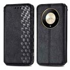 For Honor X9b 4G Cubic Grid Pressed Magnetic Leather Phone Case(Black) - 1