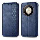 For Honor X9b 4G Cubic Grid Pressed Magnetic Leather Phone Case(Blue) - 1