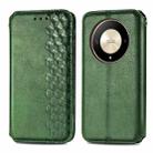 For Honor X9b 4G Cubic Grid Pressed Magnetic Leather Phone Case(Green) - 1