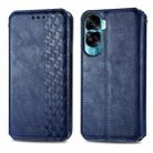 For Honor X50i Cubic Grid Pressed Magnetic Leather Phone Case(Blue) - 1