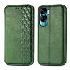 For Honor X50i Cubic Grid Pressed Magnetic Leather Phone Case(Green) - 1