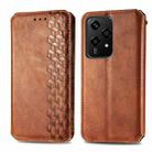 For Honor 200 Lite Global Cubic Grid Pressed Magnetic Leather Phone Case(Brown) - 2