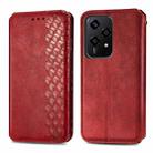 For Honor 200 Lite Global Cubic Grid Pressed Magnetic Leather Phone Case(Red) - 2