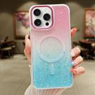 For iPhone 15 Pro Max Multicolor Gradient Glitter Sequin MagSafe TPU Phone Case(Pink+Green) - 1