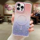 For iPhone 15 Pro Max Multicolor Gradient Glitter Sequin MagSafe TPU Phone Case(Pink+Purple) - 1