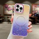 For iPhone 15 Pro Max Multicolor Gradient Glitter Sequin MagSafe TPU Phone Case(Orange+Purple) - 1