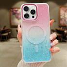 For iPhone 15 Pro Multicolor Gradient Glitter Sequin MagSafe TPU Phone Case(Pink+Green) - 1