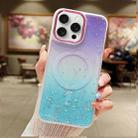 For iPhone 15 Pro Multicolor Gradient Glitter Sequin MagSafe TPU Phone Case(Purple+Green) - 1