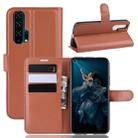 Litchi Texture Horizontal Flip Leather Case for Huawei Honor 20 Pro, with Wallet & Holder & Card Slots(Brown) - 1