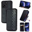 For Xiaomi 13T / 13T Pro Cubic Grid Pressed Magnetic Leather Phone Case(Black) - 1