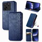 For Xiaomi 13T / 13T Pro Cubic Grid Pressed Magnetic Leather Phone Case(Blue) - 1