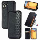 For Xiaomi Redmi 13C Cubic Grid Pressed Magnetic Leather Phone Case(Black) - 1