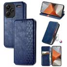 ForXiaomi Redmi Note 13 Pro+ Cubic Grid Pressed Magnetic Leather Phone Case(Blue) - 1