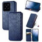 For Xiaomi 14 Cubic Grid Pressed Magnetic Leather Phone Case(Blue) - 1