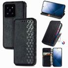 For Xiaomi 14 Pro Cubic Grid Pressed Magnetic Leather Phone Case(Black) - 1