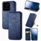 For Xiaomi 14 Pro Cubic Grid Pressed Magnetic Leather Phone Case(Blue) - 1