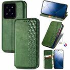 For Xiaomi 14 Pro Cubic Grid Pressed Magnetic Leather Phone Case(Green) - 1