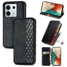 For Xiaomi Redmi Note 13 Pro Cubic Grid Pressed Magnetic Leather Phone Case(Black) - 1