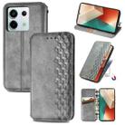 For Xiaomi Redmi Note 13 Pro Cubic Grid Pressed Magnetic Leather Phone Case(Grey) - 1