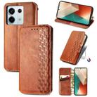 For Xiaomi Redmi Note 13 Pro Cubic Grid Pressed Magnetic Leather Phone Case(Brown) - 1