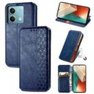 For Xiaomi Redmi Note 13 Cubic Grid Pressed Magnetic Leather Phone Case(Blue) - 1