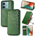 For Xiaomi Redmi Note 13 Cubic Grid Pressed Magnetic Leather Phone Case(Green) - 1