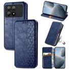 For Xiaomi Redmi K70E Cubic Grid Pressed Magnetic Leather Phone Case(Blue) - 1