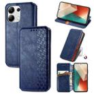 For Xiaomi Redmi Note 13 4G Cubic Grid Pressed Magnetic Leather Phone Case(Blue) - 1