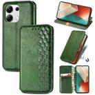 For Xiaomi Redmi Note 13 4G Cubic Grid Pressed Magnetic Leather Phone Case(Green) - 1