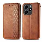 For Xiaomi Redmi Note 12 Pro 5G Cubic Grid Pressed Magnetic Leather Phone Case(Brown) - 1