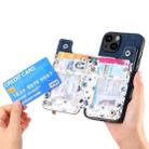 For iPhone XR Retro Painted Zipper Wallet Back Phone Case(Blue) - 4