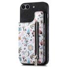 For iPhone 7 Plus / 8 Plus Retro Painted Zipper Wallet Back Phone Case(Black) - 1