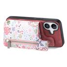 For iPhone 16 Retro Painted Zipper Wallet Back Phone Case(Pink) - 2